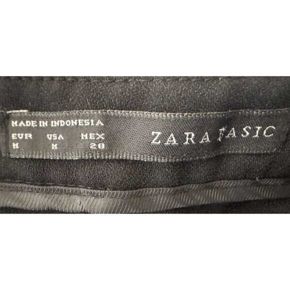 2/$30 ZARA Basic M Black Straight Leg Dress Pants With Cuffs - Picture 5 of 12